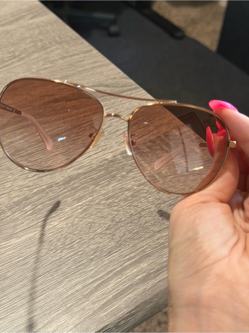 Coach Rose Gold Aviator Sunglasses with Pink Gradient Lenses - Picture 8 of 13